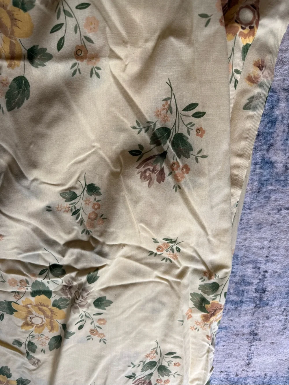 Vintage Pequot King Sheet Set Butter Yellow Floral 4 Pc Cottagecore USA 78x80